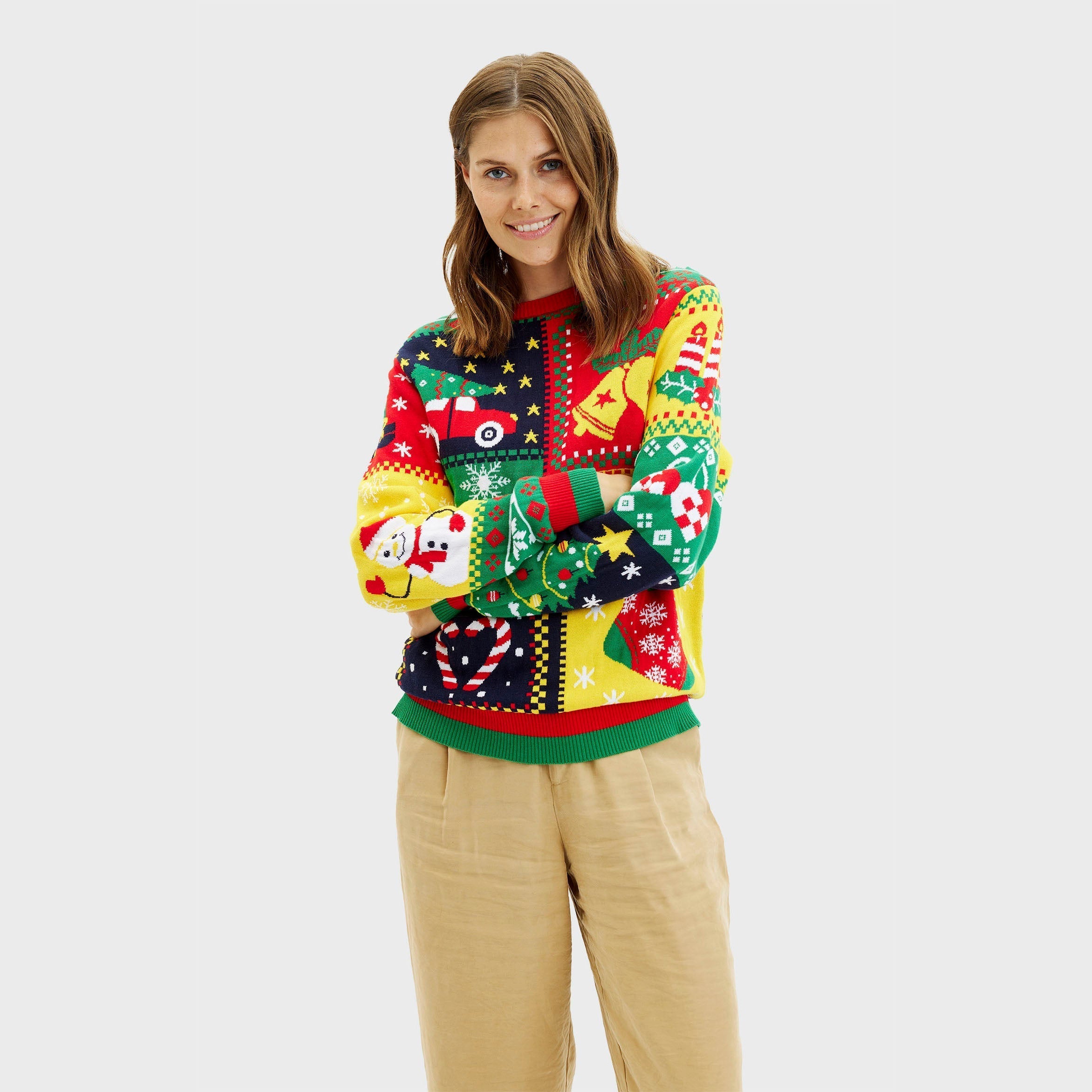 The Patchwork Christmas Sweater β Women